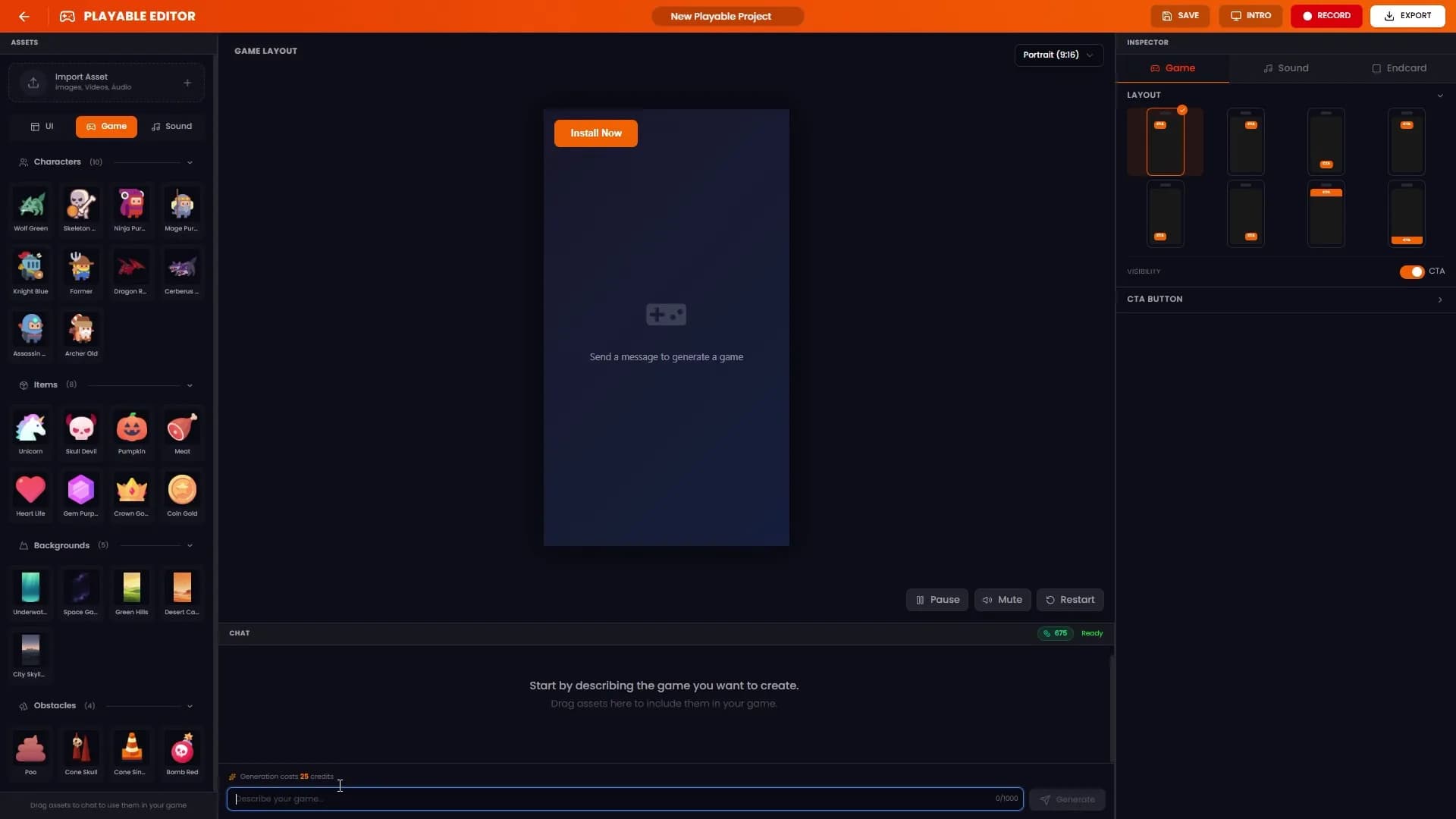 Hookin editor showing a playable preview beside the prompt and editing controls